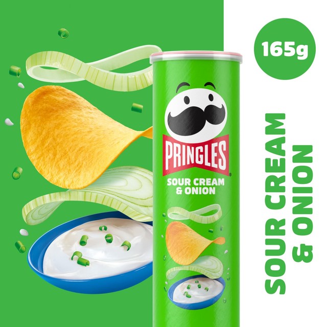 Pringles sour cream and onion crisps sharing tube, UK version