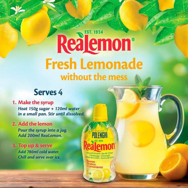 Very Lazy ReaLemon Lemon Juice 200ml, imported from the UK