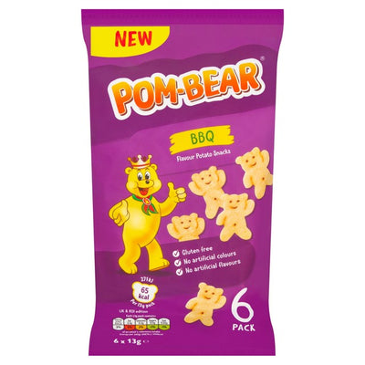 Pom-Bear BBQ Geschmack Teddy geformter Kartoffelsnack 6er Pack