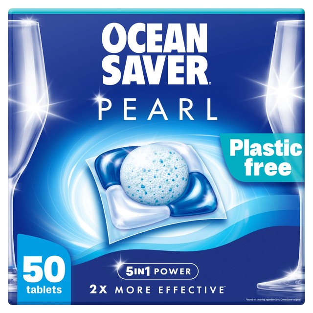 OceanSaver Pearl All in One dishwasher tablets 50 pack, imported from the UK