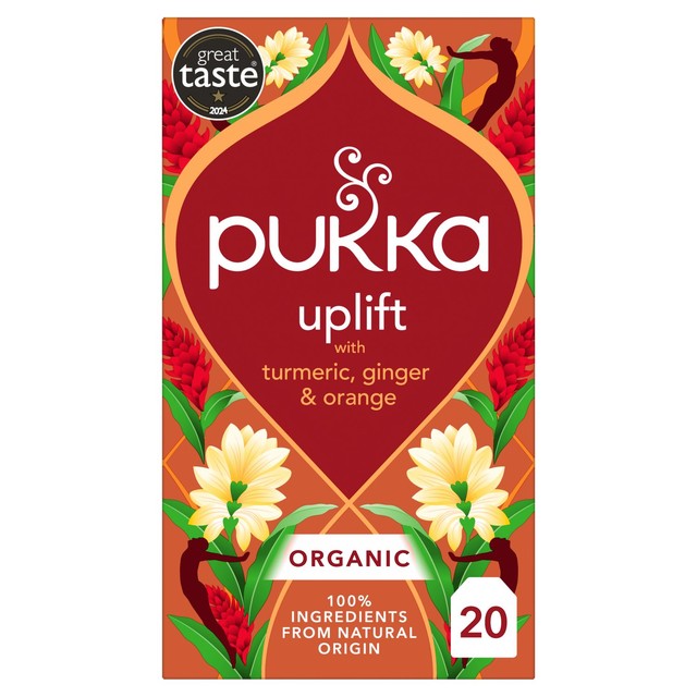 Pukka Turmeric Ginger Orange tea bags x20, imported from the UK