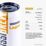 Impossibrew alcohol free lager with Social Blend, imported from the UK