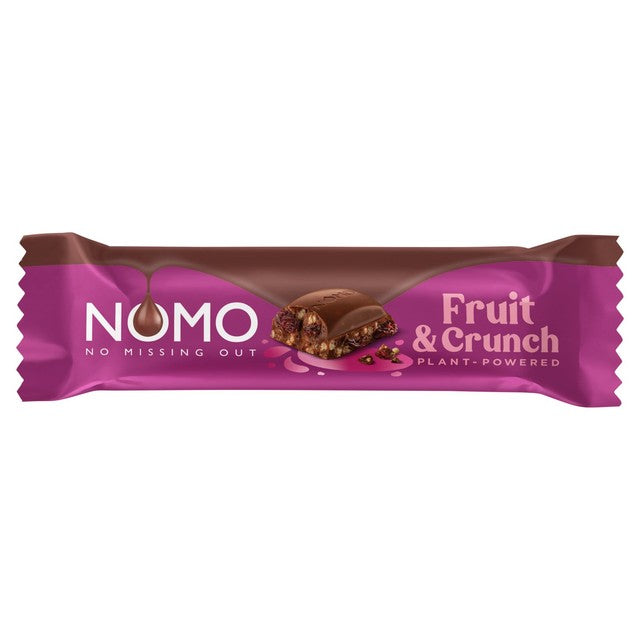Nomo Fruit Crunch chocolate bar 32g, imported from the UK