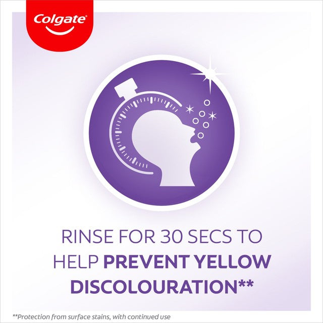 Colgate Max White Purple Reveal Alcohol Free teeth whitening mouthwash 500ml - British product