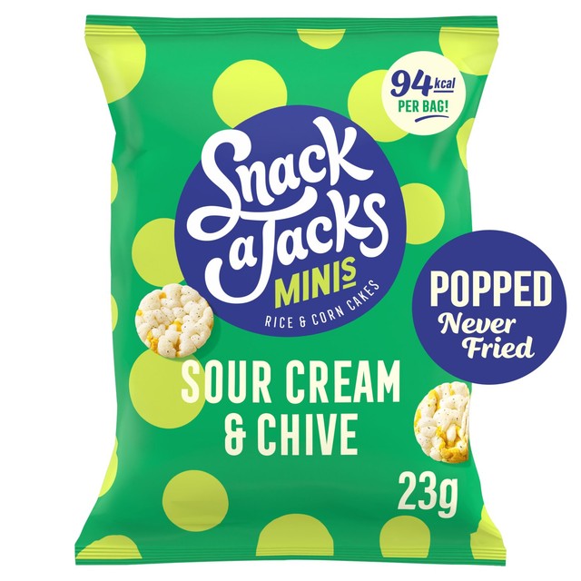 Snack a Jacks sour cream & chive rice and corn cakes 23g bag (British brand)