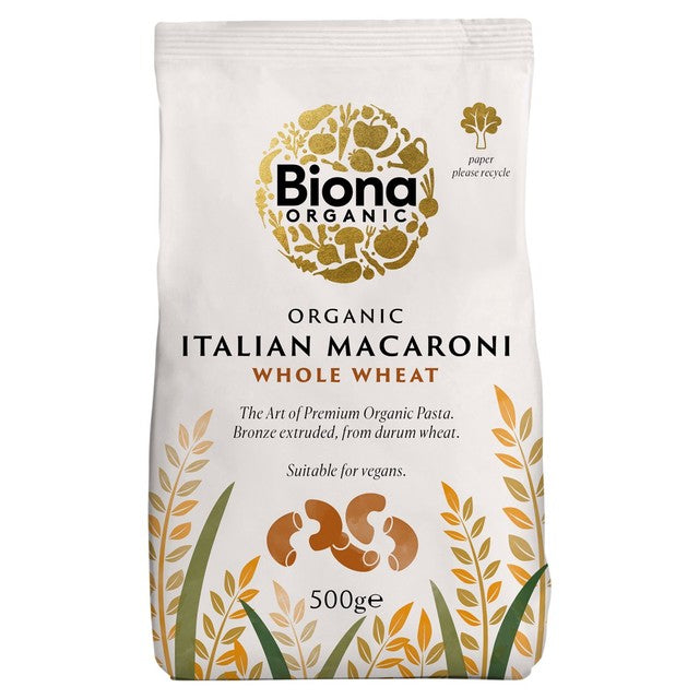 Biona whole macaroni pasta 500g - British product
