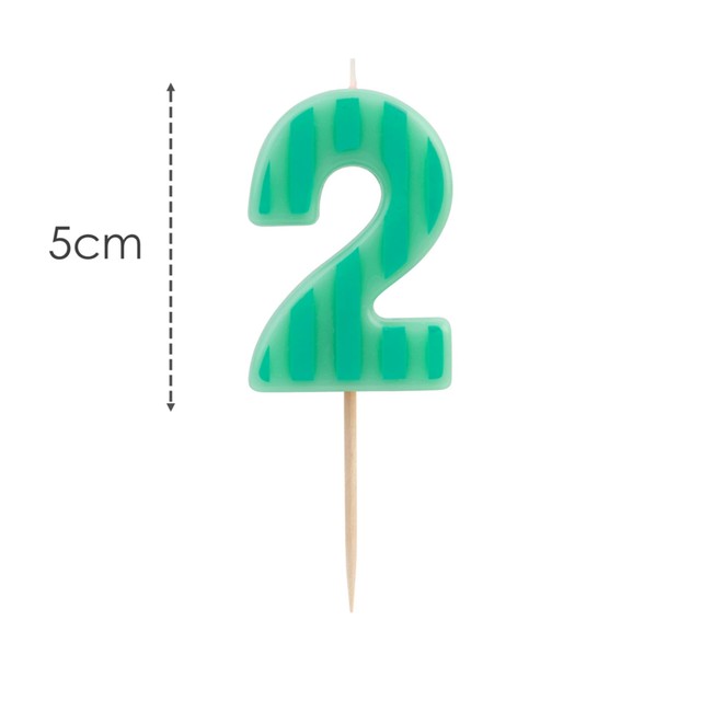 Talking Tables number 2 candle for cakes 13cm, UK version