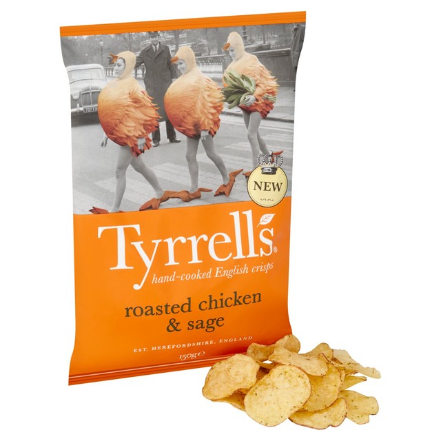 Tyrrell's Roasted Chicken & Sage Potato Crisps 150g (British brand)