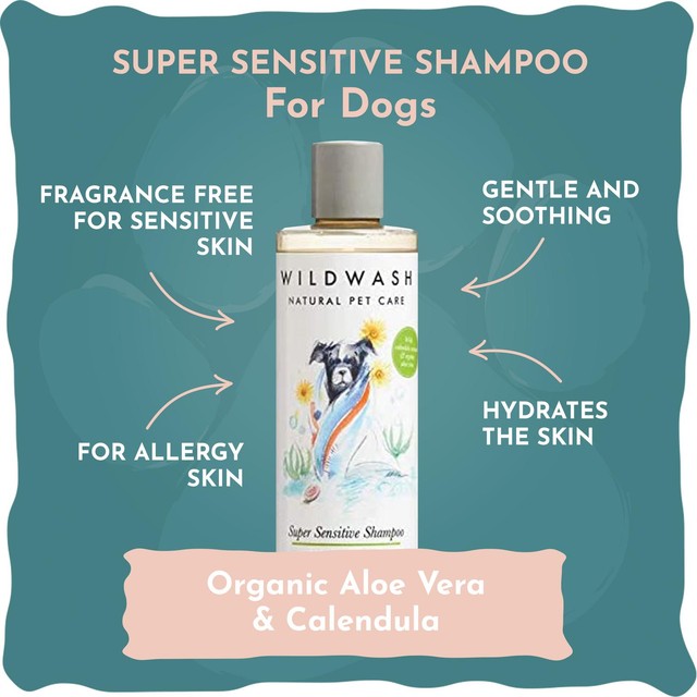 Wildwash super sensitive dog shampoo 250ml (British brand)