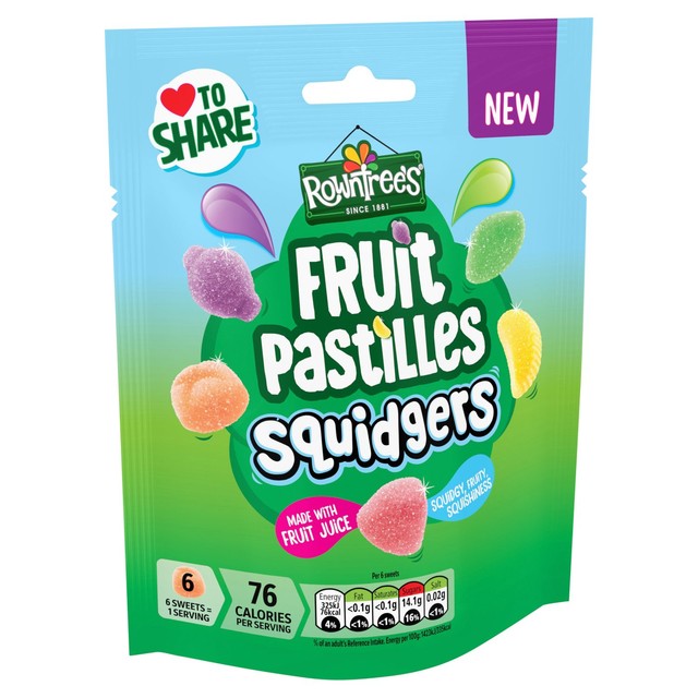 Rowntree's Fruit Pastilles Squidgers 120g, imported from the UK