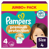Pampers Premium Protection nappies Size 4 (9-14kg), imported from the UK
