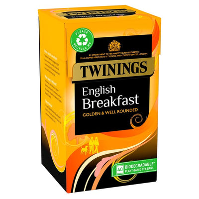 أكياس شاي M&S Twinings English Breakfast Black Tea Bags 40 عبوة - اشترِ عبر الإنترنت من McGrocer