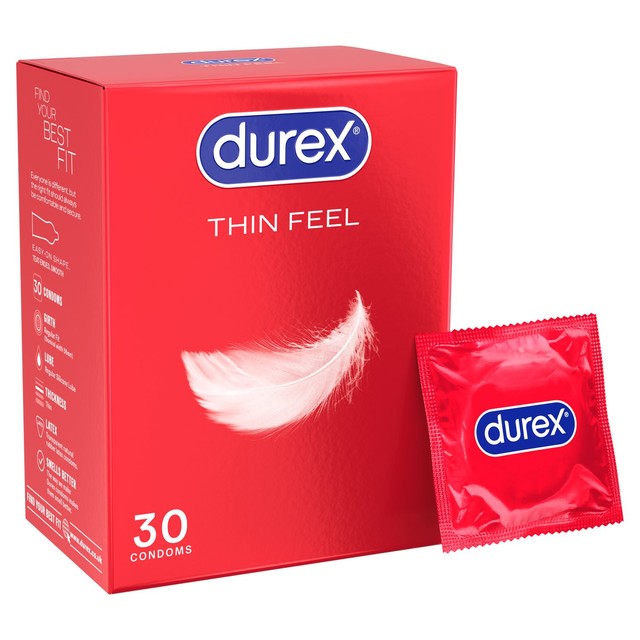 Durex Thin Feel Condoms Enhanced Sensitivity Regular Fit 30 pack - British product