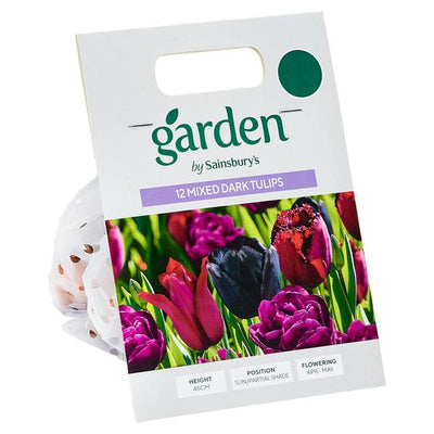 Sainsburys Bulbes Tulipes Foncées Mixtes, Lot de 15 pour Plantation en Masse - Acheter en ligne sur McGrocer