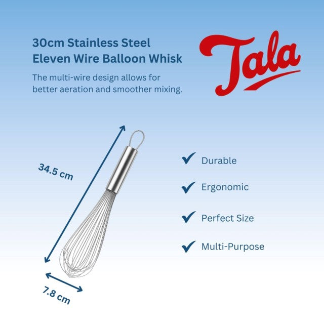 Tala stainless steel balloon whisk 30cm (British brand)