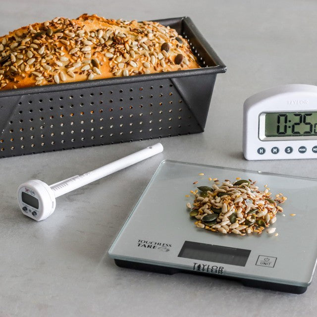 Taylor Pro silver kitchen weighing and measuring set (British brand)
