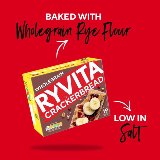 Ryvita Wholegrain Crackerbread 125g, imported from the UK