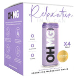 OHMG Blackcurrant Sparkling Magnesium Water 4 x 330ml, imported from the UK
