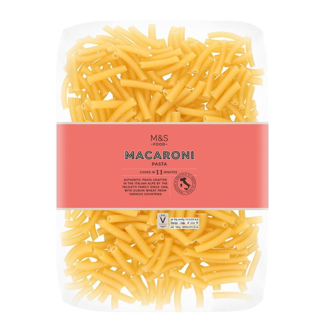 M&S macaroni pasta 500g, imported from the UK