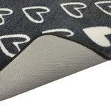 Mighty Mats supersoft washable mat grey hearts 50x75cm, imported from the UK