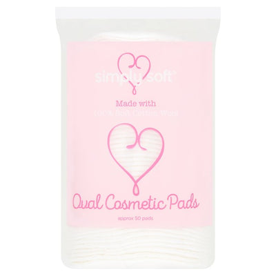 Caress Simply Soft Oval Cosmetic Cotton Pads 50 Pack