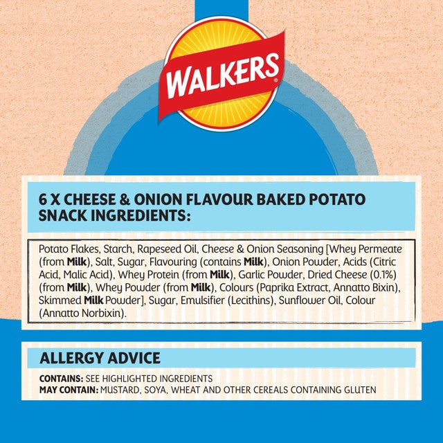 Walkers baked cheese and onion crisps 132g (British brand)