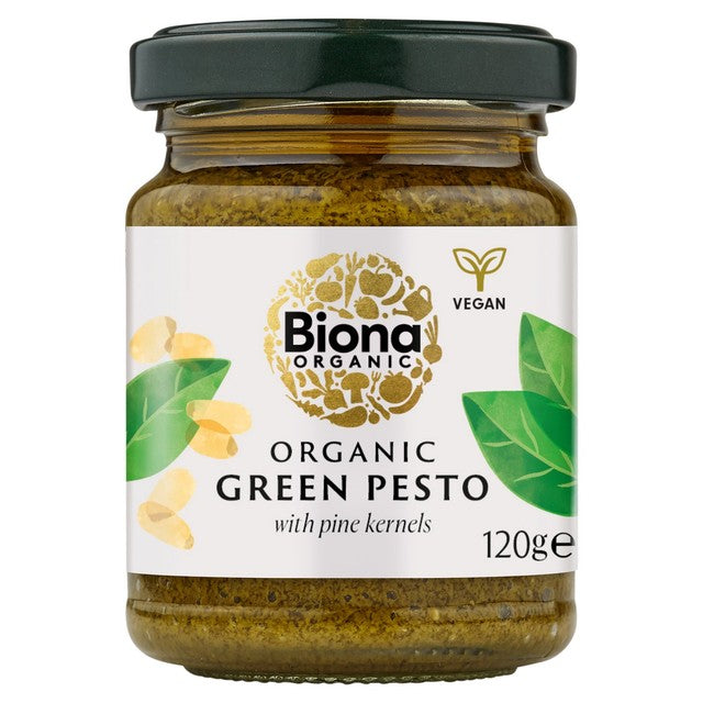Biona organic green pesto jar, imported from the UK
