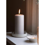 Liljeholmens pressed pillar stearin candle dusty grey 68x150mm - British product