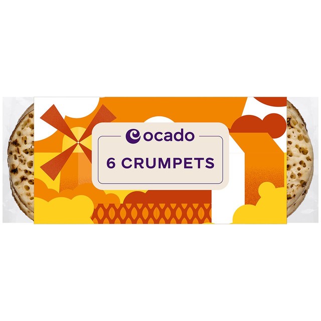 Ocado crumpets 6 per pack, imported from the UK