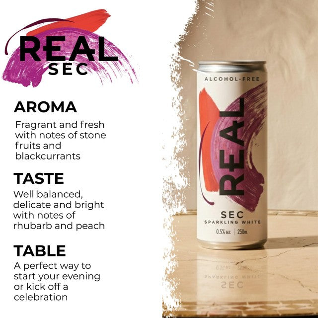 Real Sec Slow Fermented Sparkling Tea 250ml, imported from the UK