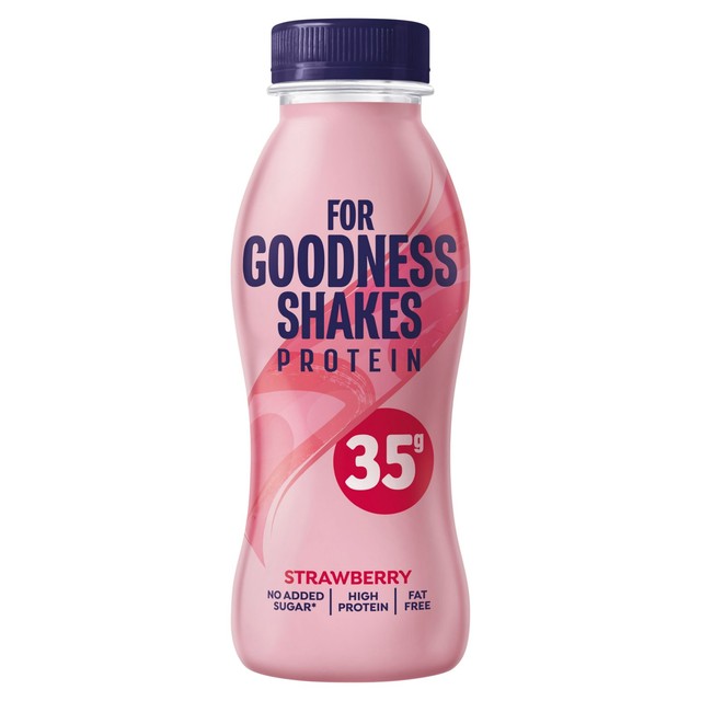 For Goodness Shakes strawberry protein shake 330ml - British product