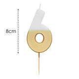 Talking Tables number 6 large gold candle (British brand)