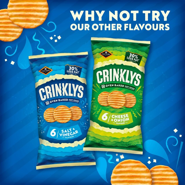 Jacob's Crinklys salt and vinegar baked snack biscuits multipack, UK version