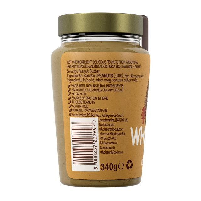 Whole Earth 100% smooth peanut butter - British product