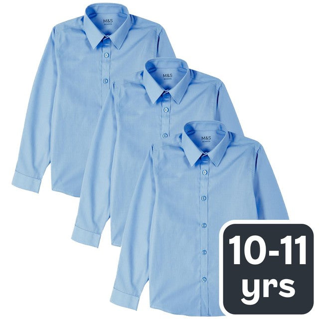 M&S boys slim fit shirts blue 10-11 years, imported from the UK