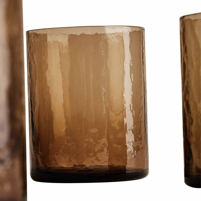 M&S hammered brown glass tumblers set of four, imported from the UK