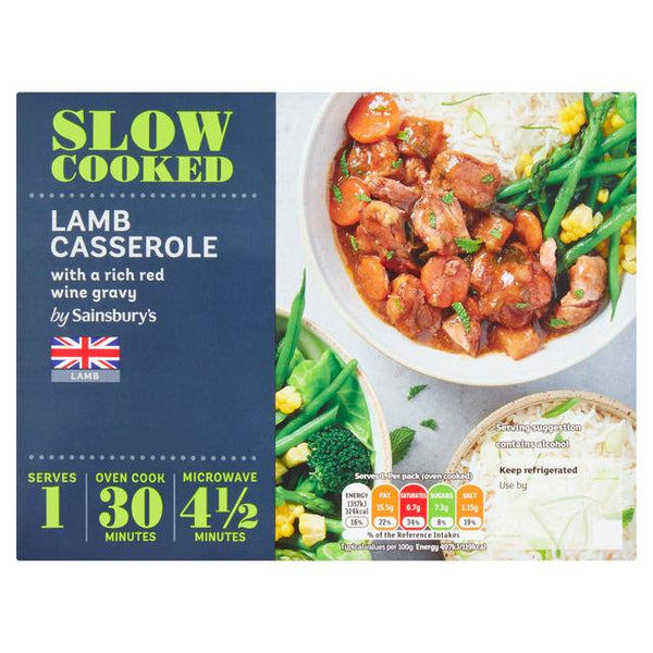Sainsburys Slow Cooked British Lamb Casserole With Rich Red Wine Gravy 300g Serves 1