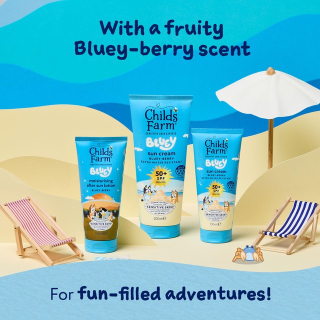 Childs Farm Bluey SPF50+ sun cream for children, UK version
