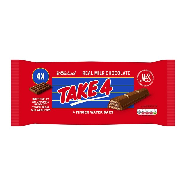 M&S Take 4 Finger Wafer Bars milk chocolate (British brand)