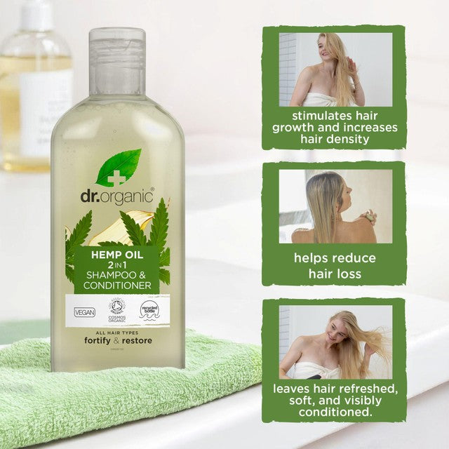 Dr Organic Hemp Oil 2-in-1 Shampoo and Conditioner (British brand)