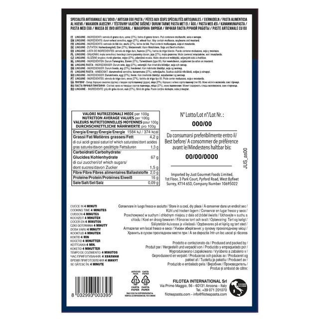 Filotea Linguine artisan egg pasta 250g - British product