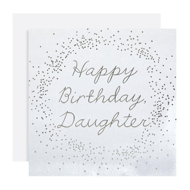 M&S Daughter Sparkle birthday card 15cm x 15cm, imported from the UK