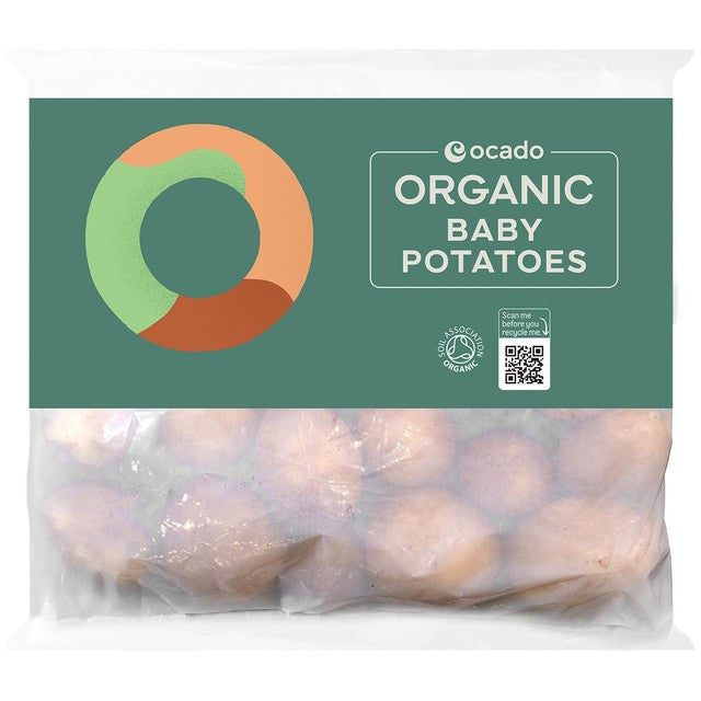 Ocado organic British baby potatoes 750g, imported from the UK