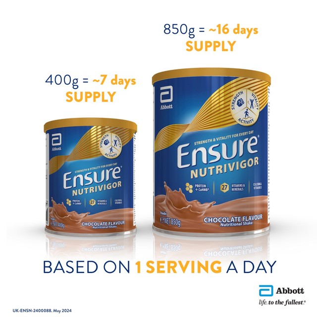 Ensure NutriVigor chocolate flavour nutritional shake 400g - British product