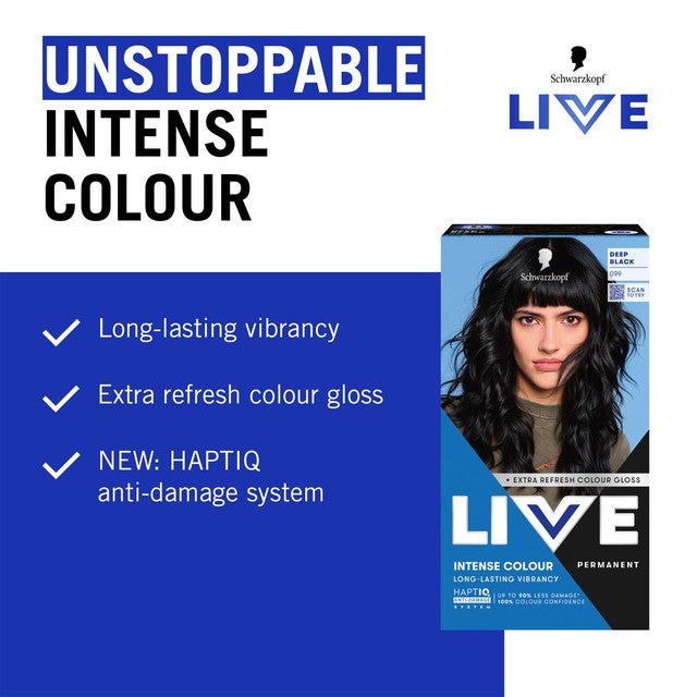 Schwarzkopf permanent hair dye 099 Deep Black, UK version