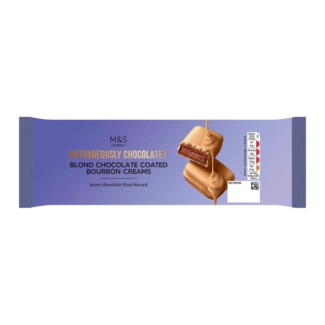 M&S Outrageously Chocolatey blond bourbon cream biscuits, imported from the UK