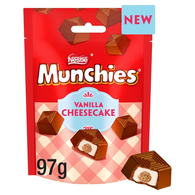 Munchies Vanilla Cheesecake Flavour chocolate sweets 97g, imported from the UK