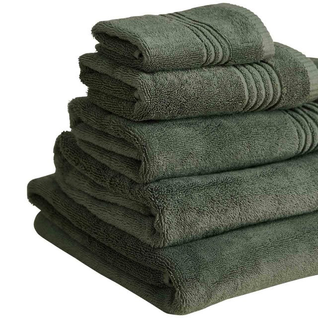 M&S luxury Egyptian cotton face towel moss green - British product