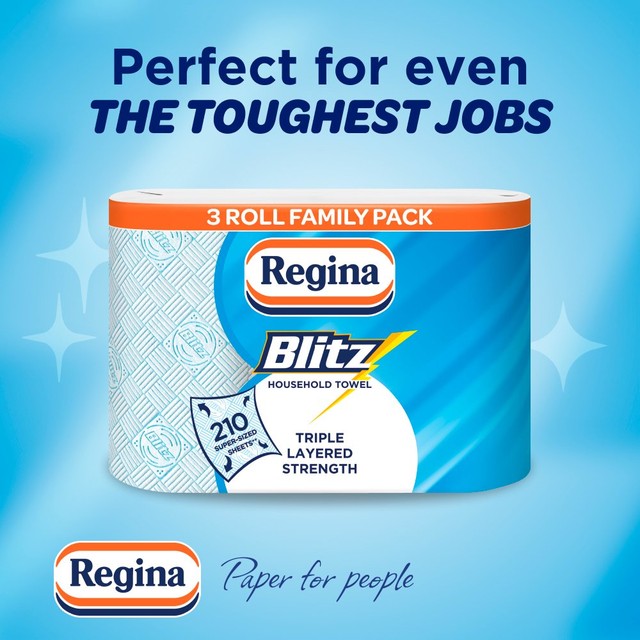 Regina Blitz kitchen roll 3 roll, imported from the UK