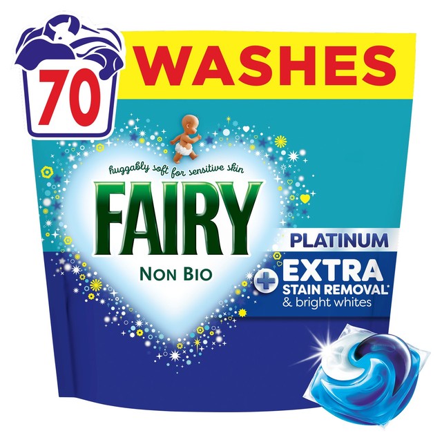 Fairy Platinum Non Bio laundry detergent pods 70 washes - British product